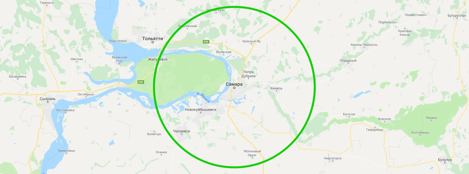 карта Самары